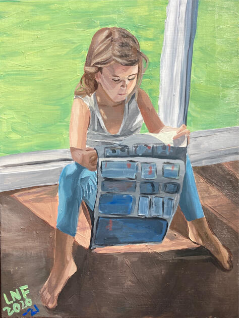 Child Reading Newspaper (2021)